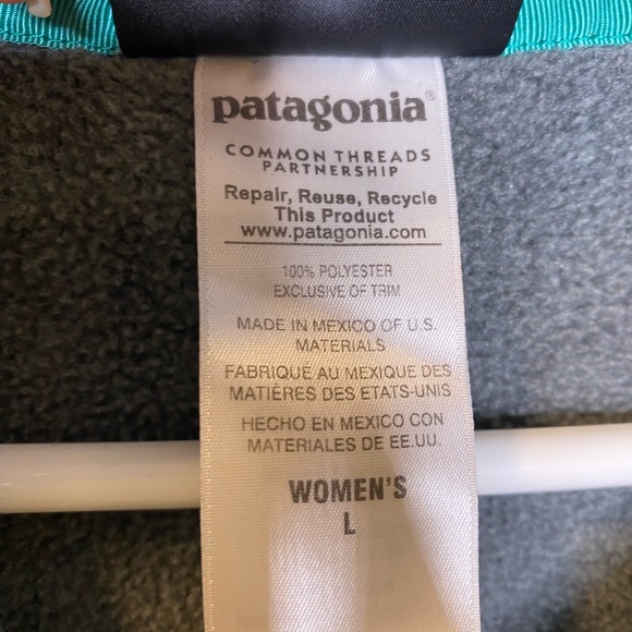 Patagonia women’s lightweight synchilla snap pullover gray yellow fleece size L - Picture 6 of 7